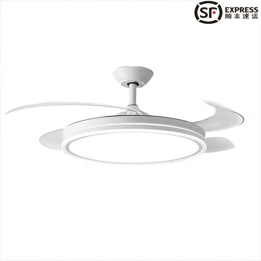 OPPLE Lighting Frequency Conversion Silent Fan Light LED Invisible Ceiling Fan Light Integrated Living Room Light Home Restaurant Light Large Air Volume No Voice 42-inch Double Ring White + Frequency Conversion + Remote Control