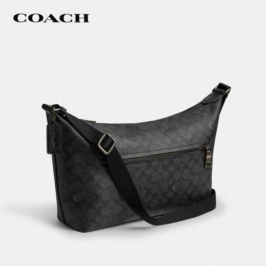 COACH brand direct supply New Year's gift for men FINN medium shoulder crossbody bag charcoal black/black CAJ91