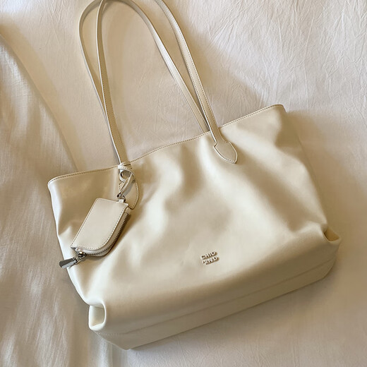 
Nanfeng Chio2nd Solid Color Style Tote Bag Women's 2025 New Commuter Large Capacity Hand-Laundry Shoulder Bag Rice White