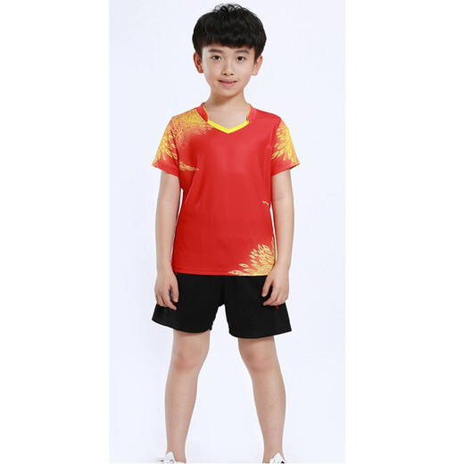 New Children's Badminton Uniformanzüge für Männer und Frauen Grund- und Sekundarschüler Trainingwettbewerbe Bingbing Uniformen Gesprächte gedruckte Kinderuniformen für Uniformen von Teenagern und Kindervolleyballuniformen, die schnell atmungsaktivtrocknen und schweißtreibende 3879b Mädchen rotes Kurzrock 2xl