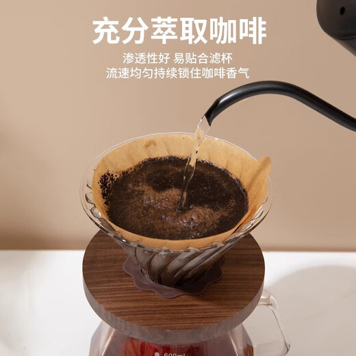 Hand-brewed freshly ground coffee filter paper for 1-4 people. Multiple Specifications 100 pieces. Wood pulp disposable. Wood color fan-shaped style. 1-4 people. 100 pieces.