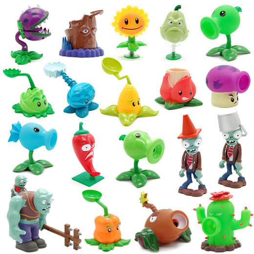 Pflanze vs. Zombie-Spielzeug Full Gift Box Kindergesetz Jungen Ejektable Puppenabbildung Modell 2 686-224 Erbsen Pneumatische Kanonendunder Dragon Gras Zombie 6-teilige Set