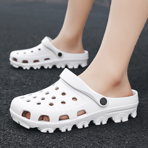 Xuan Chun Обувь из крокодила большого размера 47–49 Мужские специальные сандалии Летние дышащие противоскользящие тапочки двойного назначения Плюс сандалии очень большого размера S9859 Белый 40