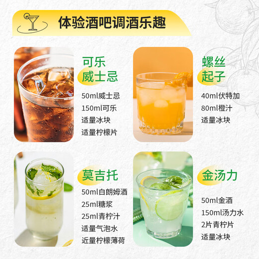 百瑞卡白朗姆酒伏特加调酒基酒套装洋酒组合700ml烘焙莫吉托自由古巴 【6瓶调酒基酒套装】+调酒工具