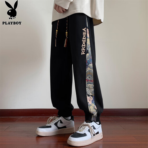Playboy (PLAYBOY) pants men's casual pants men's sports pants autumn and winter loose high-end national fashion leggings trousers