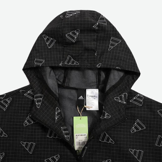 
Adidas official ship store new men's windproof hooded top running sports training jacket casual woven jacket GP1825 black M