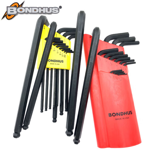 Miaoyou American BONDHUS metric imperial ball head hexagon wrench 10946 10992 10999 10995 Flat head 12137 Imperial 13 packs 0.05-3/8