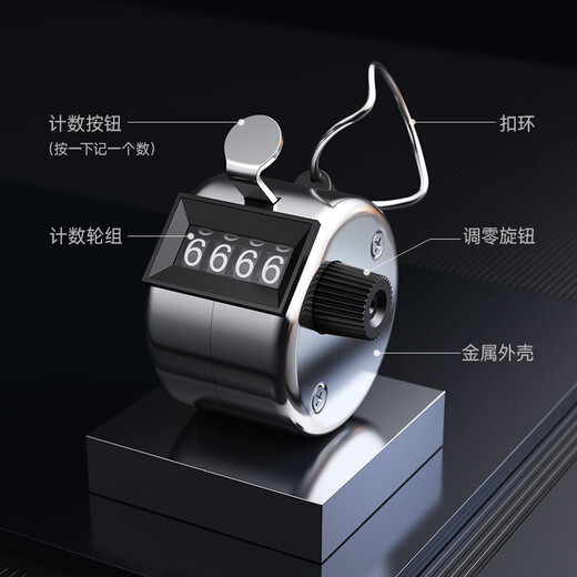 Tinghui contador manual Puntos mecánicos Robot Tiempo de flujo humano Contador de flujo del pasajero de cuatro dígitos Silver Silver