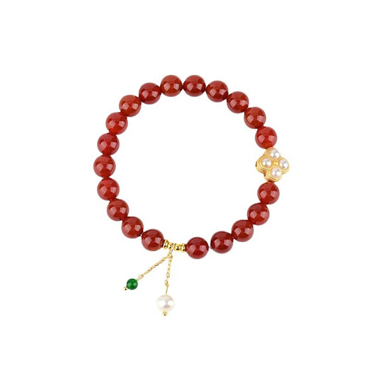 
Red agate bracelet wishful thinking pearl peace buckle retro style light luxury fashion transport bead bracelet jewelry C693 red agate fashion bracelet