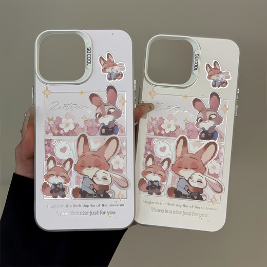 OLPAY赏花朱迪尼克适用苹果16pro磨砂彩银华为mate卡通手机壳iphone15p 透白色-GH9214赏花朱迪尼克 荣耀70Pro