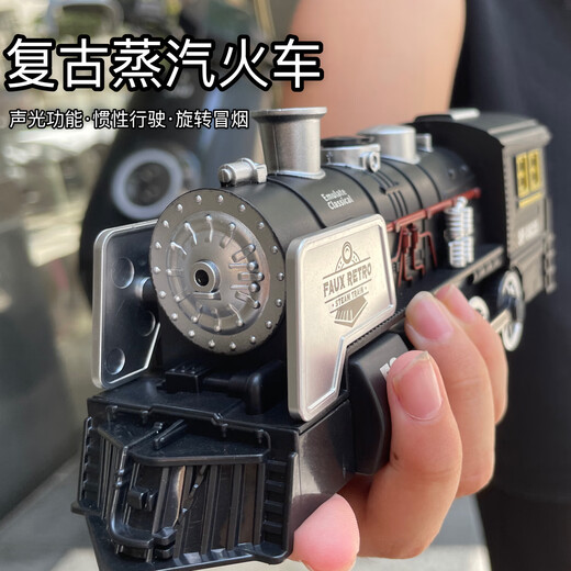 Bahngleis Spielzeugauto Modell Elektroauto Dampf Hochgeschwindigkeitszug Kinder pädagogische Simulation Spray Modell Dampfzug schwarz wiederaufladbare Version