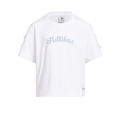 Adidas (adidas) Kinderkleidung Mädchen T-Shirt 25 Sommer 101 Spot Hundegelenksmarke-gestalteten Bogen Kinder Pure Cotton Kurzarm KG6626 KG6625 Weiß 150 (Tag 152)