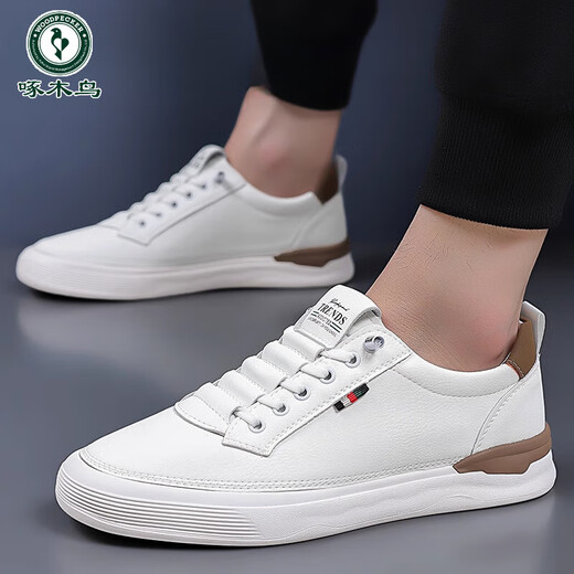 Specht 2025 Herrenschuhe für Frühlings- und Sommer-Herren-Leder-Leder-Leder-Lederschuhe weicher Sohle atmungsaktives vielseitige Brettschuhe mit einem Fuß 826 Viersaison Braun 44 (Standard Lederschuhe Größe Richtiger Schuss)
