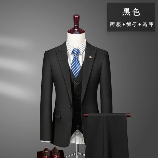 TPZBWG Brand de gamme haut de gamme Waffle Suit Costume Suit Suit pour hommes 2025 Nouvelle entreprise Casual Formal Suit en trois pièces Navy Blue Blue Two-Piece Set M M