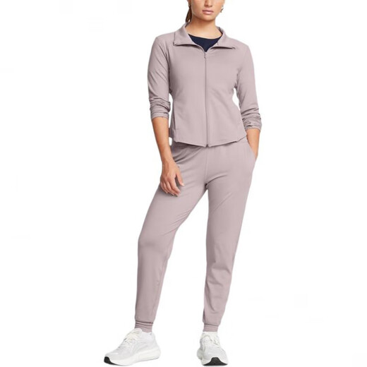 安德玛（Under Armour）纯色立领拉链设计插肩长袖夹克外套女款浅粉色 浅粉色 S