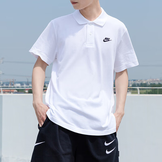 
Nike (NIKE) short-sleeved spring OLO shirt men's knitted cotton lapel T-shirt sports top half-sleeved black FN3895-010 pure cotton knit loose and transparent S 100-120Jin[Jin equals 0.5 kg]()