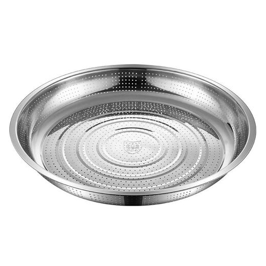 Raft core sieve household food grade 304 stainless steel thickened steaming plate fine hole drying plate sieve dry goods steaming rice plate leaking basin 55cm extra thick food grade stainless steel drying plate + bottom basin