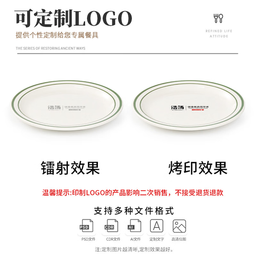 
Yonghuanmemide tableware imitation porcelain restaurant dishes set hotel hot pot set table plastic dipping sauce bowl rice bowl plate cup spoon LD1047 green edge