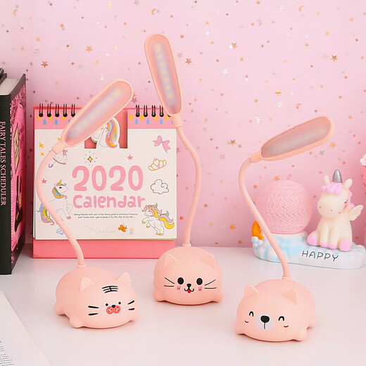 USB plug-in table lamp LED cartoon desktop ornament children's gift night light cute little table lamp kindergarten gift cute pet animal + plug-in model random color