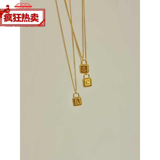 Cijia 18K gold French lock letter necklace 925 silver gold plated high quality letter S
