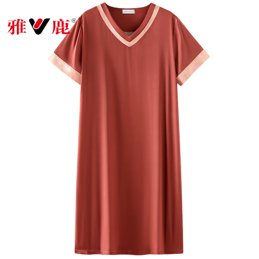 
Yalu 2025 new nightgown women's pajamas summer ice silk high-end short-sleeved sexy dress real home clothes off white 9926 M 160
