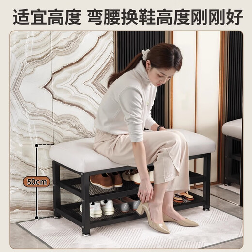 Jiahui's preferred shoe changing stool and shoe rack integrated home entry door creative light luxury shoe cabinet long shoe changing bench 80 gray seat cushion