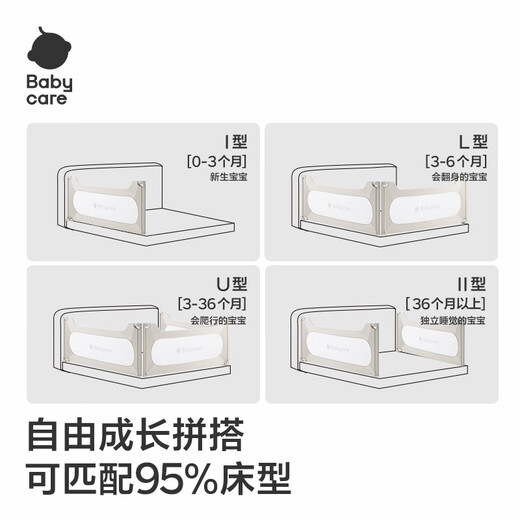 Babycare-Bett Zaun Crib Guise Anti-Fall-Fall-Leitplanke Schaffelzaun Sandkiese Kaffee 1,8m1 Stück + 2m1 Stück