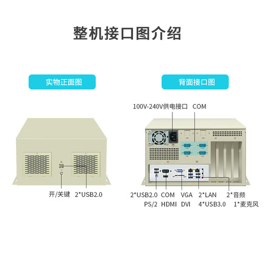 Yuechangsheng Zhuoling-Micro mini embedded wall-mounted high-performance vision robot industrial computer 9th generation/i7-9700 16G memory + 500G solid state drive