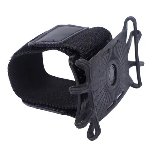 Internet celebrity sports outdoor armband arm bag wristband elastic rotating unisex running and cycling hiking mobile phone holder 360-degree rotating silicone wrist mobile phone holder black