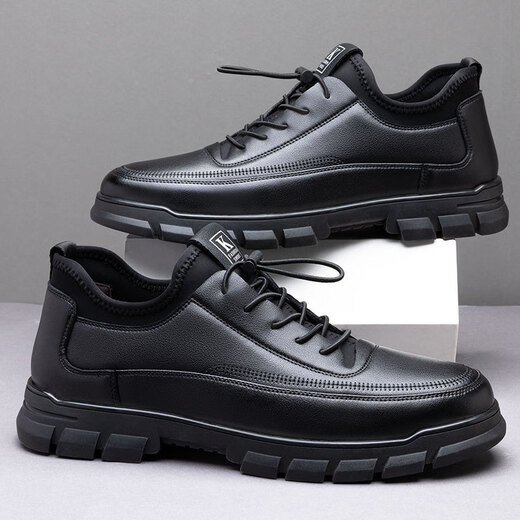 Belle stairs summer wine kitchen chef shoes sports casual leather shoes soft sole soft leather surface casual work men's shoes size 45 46 9901 black 39