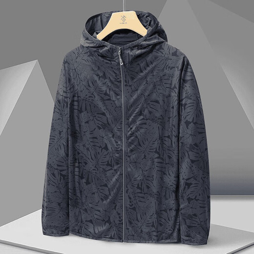 Sun Protection Clothing Men's Summer Thin Ice Silk Jacket Outdoor Fishing Sun Protection Skin Clothing Breathable Sun Protection Clothing FS26-Dark Gray L