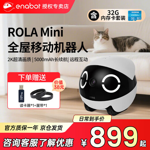 Habilitar cámara móvil caminata móvil Ebo Ebo Companion Control remoto de control remoto Cámara de vigilancia inalámbrica Rola Mini Pet Companion Toy Robot Rola Mini-32g (se puede almacenar durante 2-3 días)