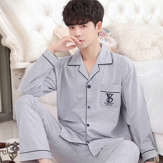 Catman Miiow Pajamas Men Spring de algodón puro de manga larga y otoño de otoño Autumn e invierno Conjunto de ropa para el hogar de invierno Cotton Pure 829 L LARGE LA LANGA L