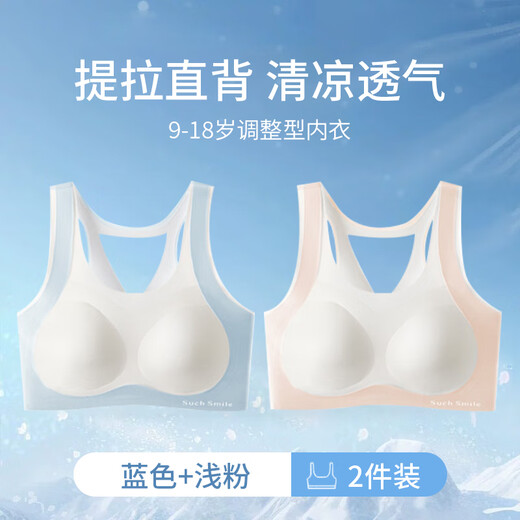 婷美少女文胸2件女童儿童内衣青春发育期二阶段10-16岁无痕初高中学生