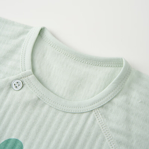 Tongtai (TONGTAI) baby short-sleeved half-back summer cotton clothes newborn baby monk clothes full-month clothes jacquard green 59cm