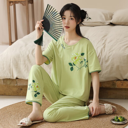 小众衣领印花设计国风元素设计舒适女士家居服睡衣YZT-9903女 YZT-9904女 L