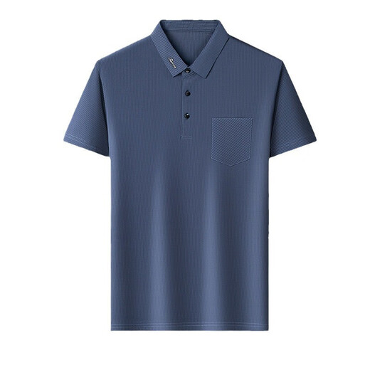
xcfreht short-sleeved T-shirt summer lapel concave and convex striped jacquard middle-aged and young men's thin silky casual half-sleeved Polo shirt j9196 pink M /165/105