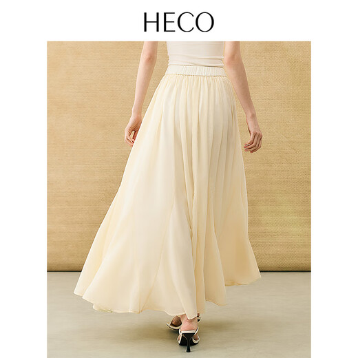 Heco [Gaze ist wie ein Traum] Neue chinesische Stil Solid Color Big Sway Rock für Frauen 2025 Sommer hohe Taille schlanker Fischschwanzrock Aprikose S