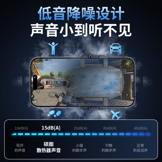 Shuotu Mobiltelefon Kühler Live-Sendung Spezielle Halbleiter Dual-Core-Kühlung Kühlung Artefakt Stille Fan gefrorener Rücken-Clip E-Sport King Chicken Eating Artefact Special für das Spielen von Spielen Apfel
