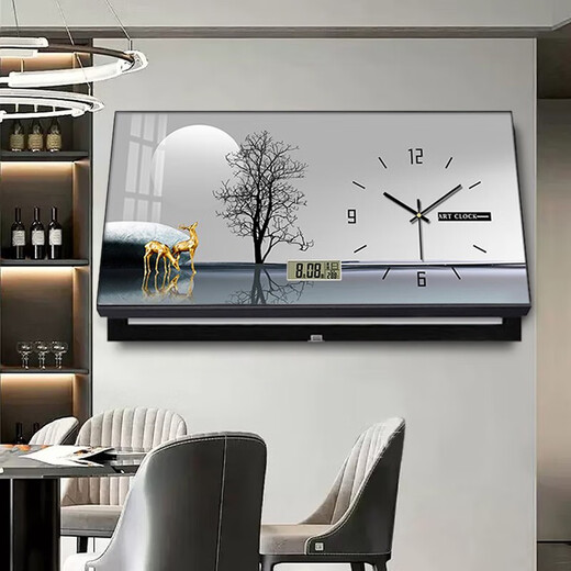
Yaoshijia painting light luxury electric meter box decoration painting with clock and watch household electronic perpetual calendar clock cover distribution box power switch box hanging painting JD121.27 perpetual calendar + watch 80*40cm (cover 70*30) lift cover/strip black frame