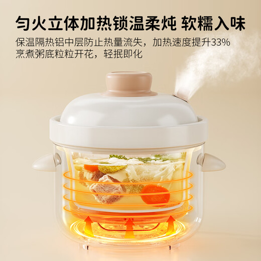Tianji (TONZE) Maternal and Infant Electric Stew Pot, Baby Food Complementary Pot Ceramic, Steaming Rice Oil, Straight Stew by Month, Micro Pressure Stew Pot, BB Pot, Mini Stew Cup, Government Subsidy DDG-10DB 1L