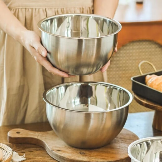 Hanboko food-grade stainless steel egg beater bowl, special for baking, splash-proof whipping cream kitchen household cake mixing bowl, professional egg beater bowl