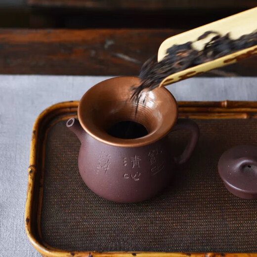 Dekeou Creative New Copper Funnel Tea Inserter Tea Filter Introducing Tea into the Pot Mouth Tea Taker Tea Leak Tea Ceremony Accessories Copper Funnel