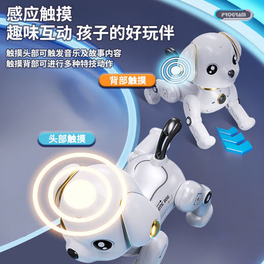 
Kakabele Machine Dog Smart Children's Toys 1-3 Years Old 6 Girls and Male Remote Control Electric Robot Will Call 2025 New Model - Remote Control Voice Command Intelligent Programming Touch Interactive Intelligent Early Education-Dual Lithium Battery 4