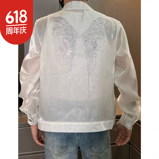 Er Xuchen Vêtements pour hommes-coat 1047 Men de haute qualité en ramie de haute qualité Perle Suncreen Veste blanche M _130Jin [Jin est égal à 0,5 kg] ou moins