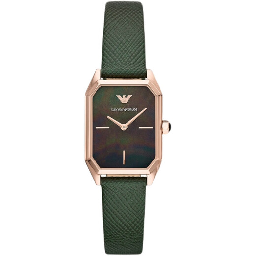 阿玛尼（Emporio Armani）Armani方糖小绿表女ins潮流复古皮带石英简约小方表AR11149 AR11623