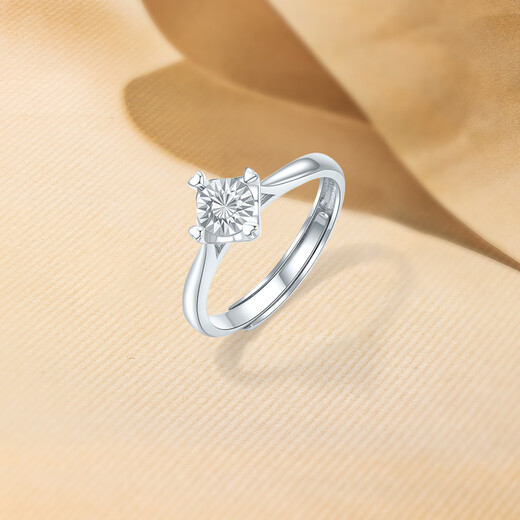 Saturday Fu PT950 platinum ring women's car flower four-claw platinum ring B0115479 No. 15, about 3.88g gift