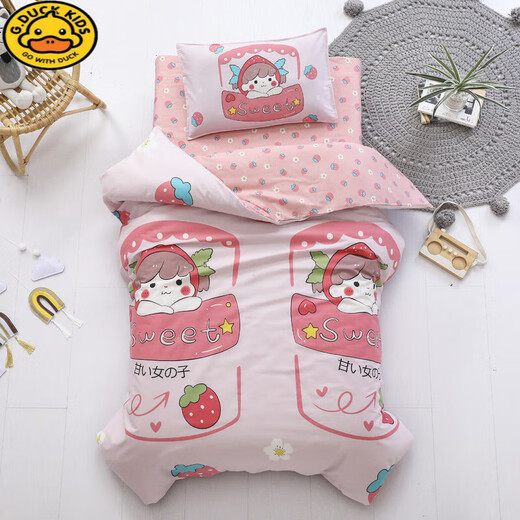 G.DUCKKIDS pure cotton children's kindergarten quilt three-piece small bedding set, nap mattress bedding six-piece kindergarten set 1 engineering vehicle 60x135cm cushion cover single piece