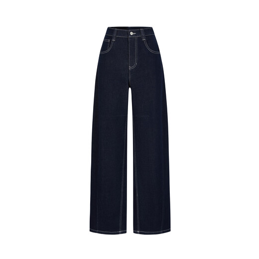 Jiuzi Annako retro casual denim style loose dark blue denim scimitar pants women's spring new style 2025 Zhangqing-second batch KWFQ12172 2XL