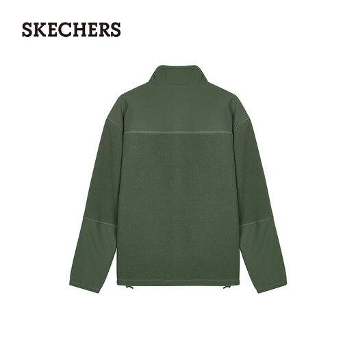 Skechers men's and women's knitted velvet comfortable insulated windbreaker sweatshirt L424M039 thyme green/031F M